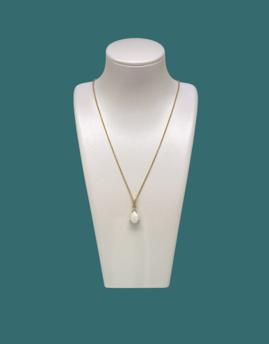 768-Euro Collier 585/- mit Opal und Brilliant 0,02ct